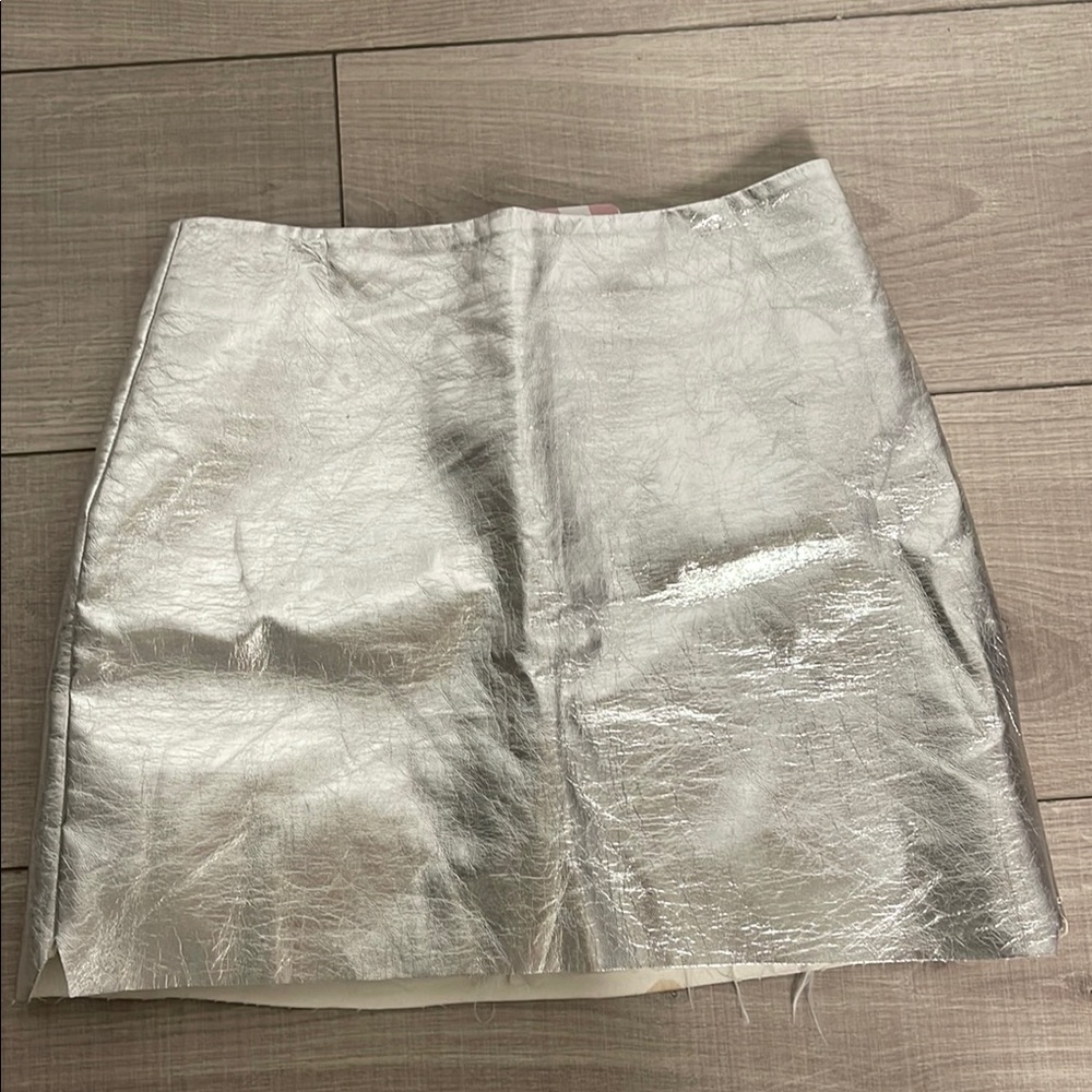 H&M Silver Mini Pencil Skirt for Cocktail Nights